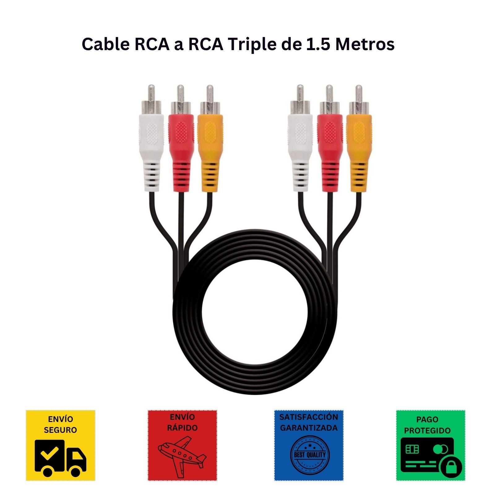 Cable RCA a RCA Triple de 3 Metros | 1 Metros